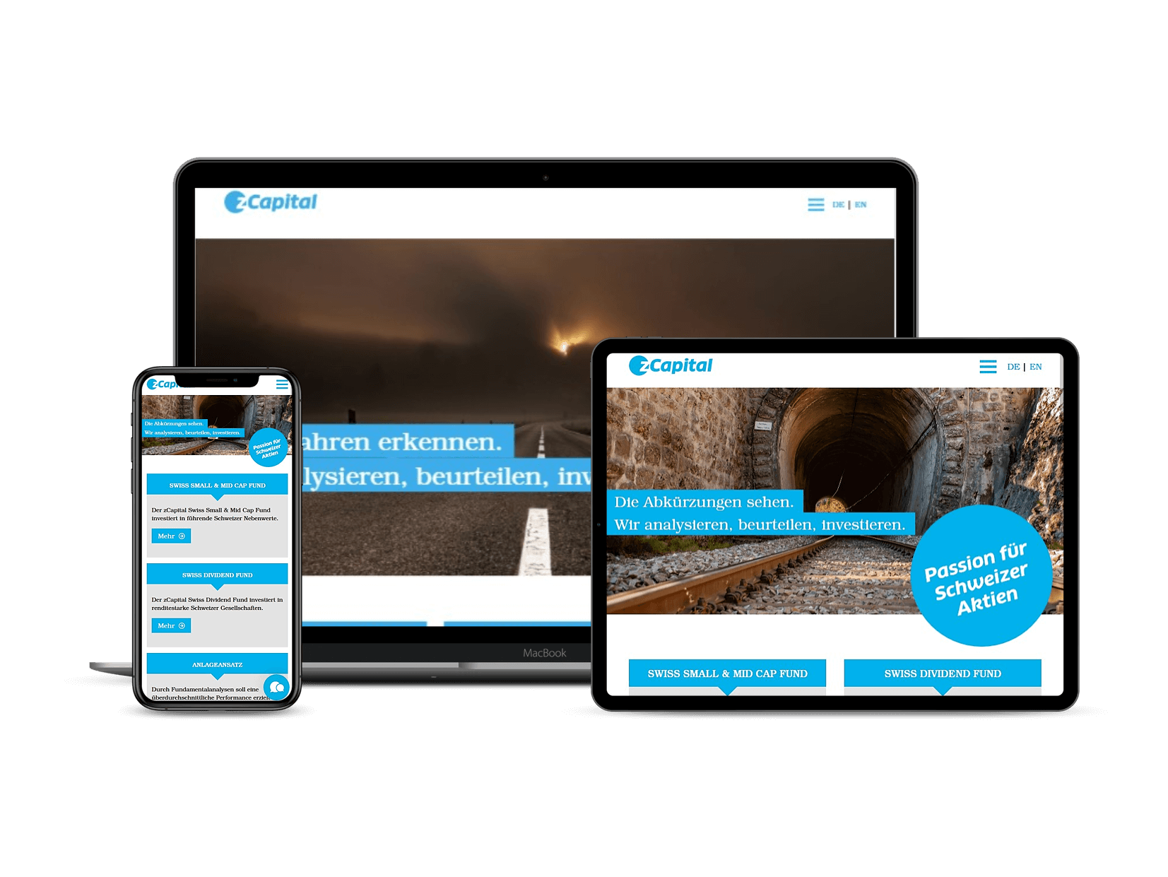 Corporate KMU Website zCapital AG, webgearing AG Solothurn